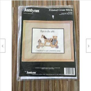 Janlynn Printed Cross Stitch Embroidery Kit #133-02 Toys in the Attic 1992